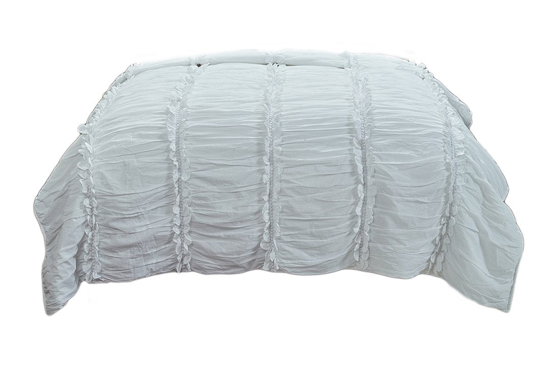 Rizzy Home Clementine White King Size Quilt 106 Inches X 92 Inches