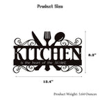 Metal Rustic Kitchen Decor Signs Decoraions For Wall, Country Farmhouse Decoration For Dining Room, 13.8 X 8.8 Inches (Black)