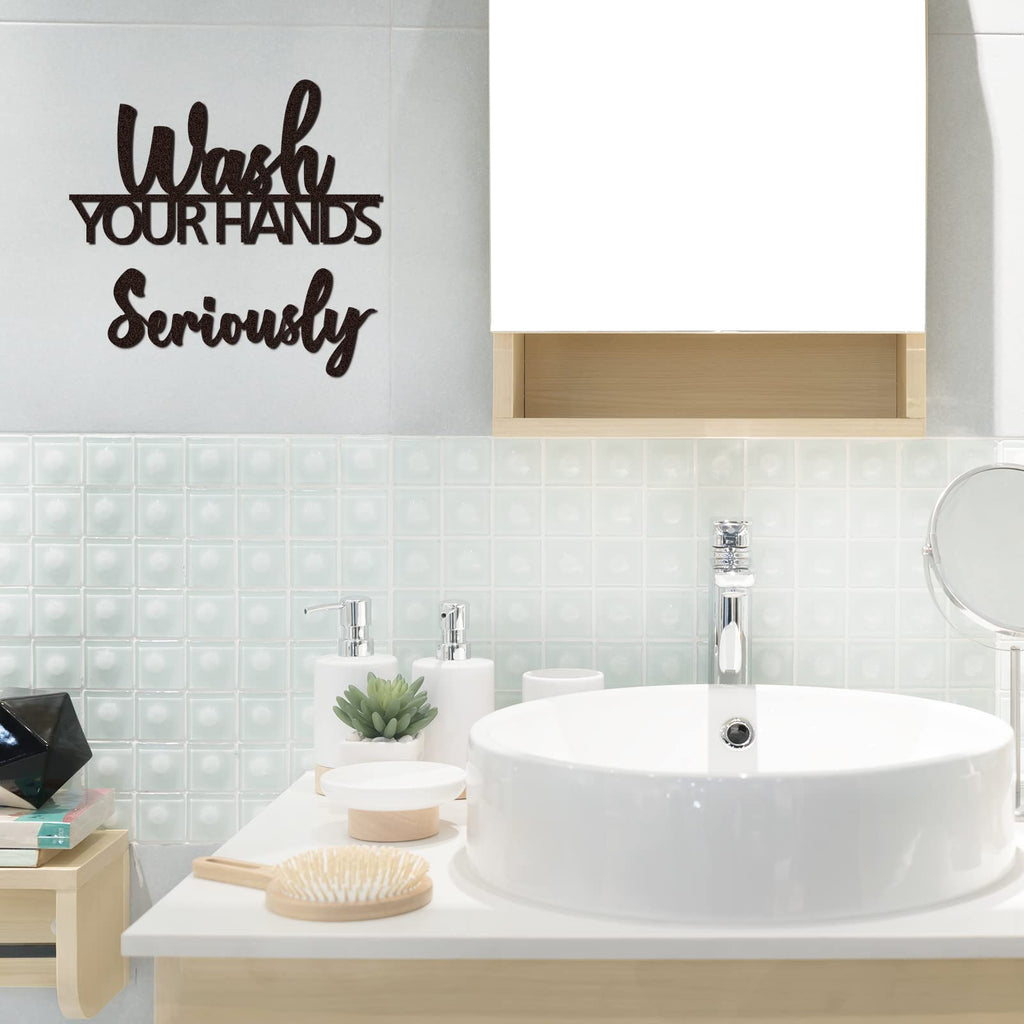 2 Sets Bathroom Wall Decor Wash Your Hands Seriously And Please Seat Yourself Sign Funny Bathroom Decor Wooden Farmhouse Rustic