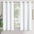 YoungsTex White Curtains for Window 63 Inches Length - Grommet Thermal Insulated Window Treatment Drapes Privacy for Living Room