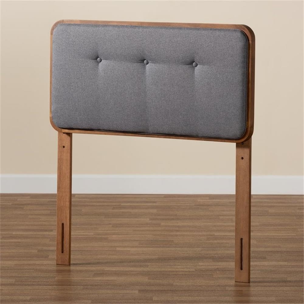 Baxton Studio Palina Dark Grey and Brown Finished Wood Twin Size Headboard