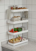 UMax MultiTier Storage Cart Organizer, Countertop Kitchen And Office Rack With Ventilated Trays And Stainless Poles, Counterto