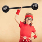 2 Pcs Giant Inflatable Dumbbell Barbell - Carnival Circus Birthday/Halloween Party Decorations Supplies Fake Weights Cosplay Pro