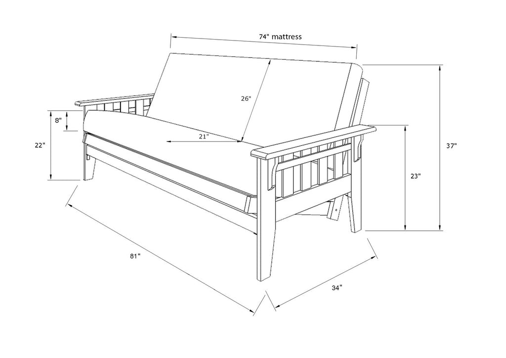 Kodiak Furniture Tucson Full Size Futon Set, Marmont Mocha