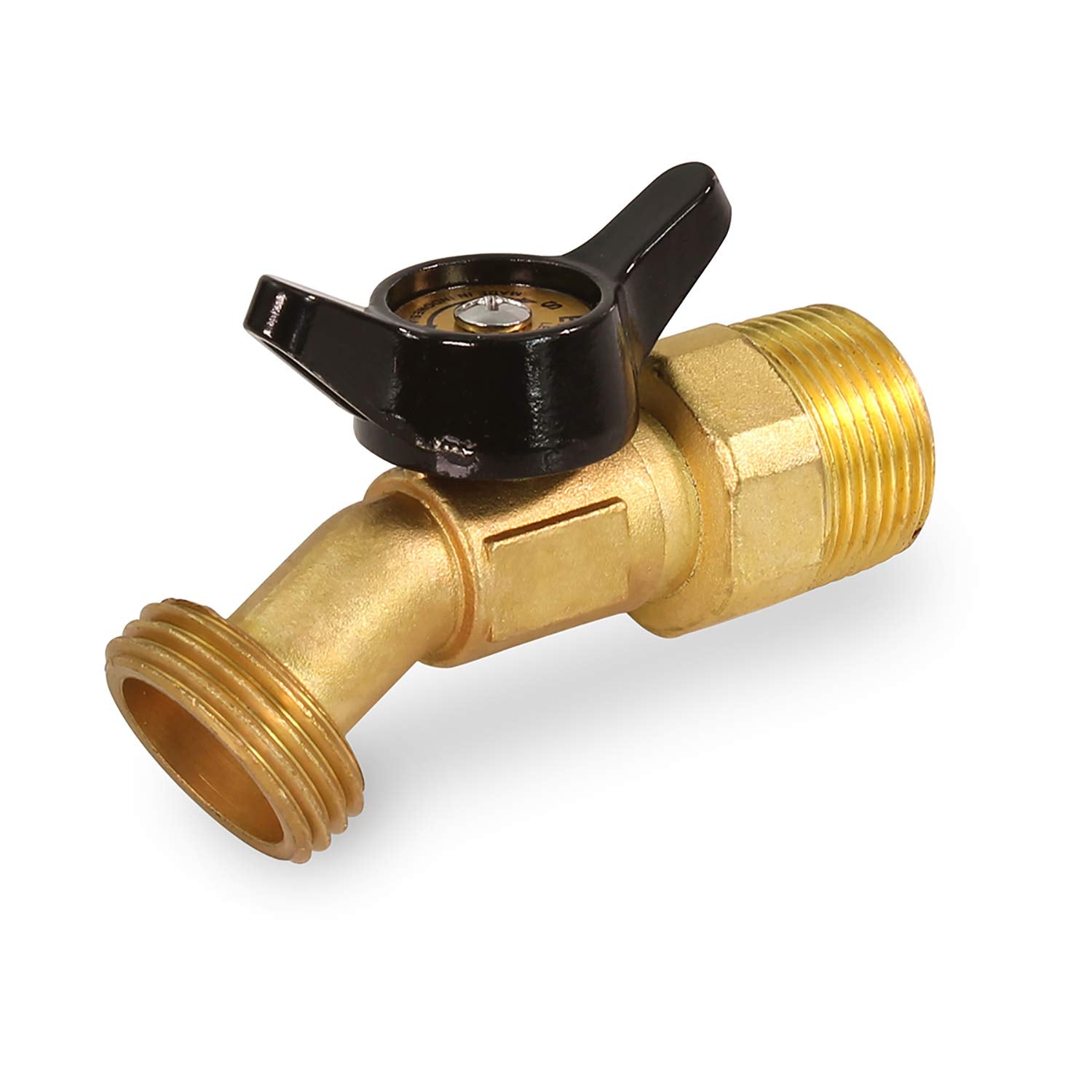 Midline Valve 68565 No Kink Multi-Turn Sillcock Hose Bibb 3/4 In. Mip Inlet X Mht Outlet, Cast Brass, 3/4 X Hose X 3/4 Hose, Gol