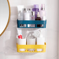 wolpin Plastic Rectangular Multipurpose Wall Shelves Shelf SelfAdhesive Sticker Hooks Wall Holder Bathroom Storage Rack Box Str