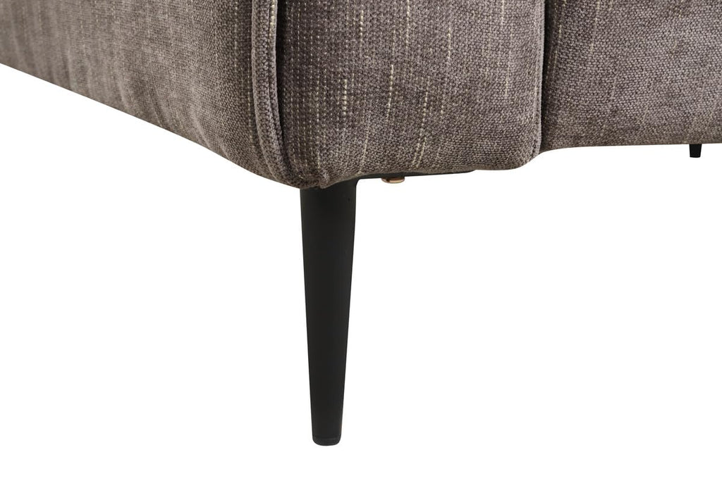 Lilola Home Valentina Gray Chenille Chair with Metal Legs and Throw Pillow