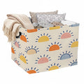 56L Boho Sun Foldable Square Laundry Hamper with Handles  Large Clothes, Blanket & Toy Storage Basket for Home Organization.