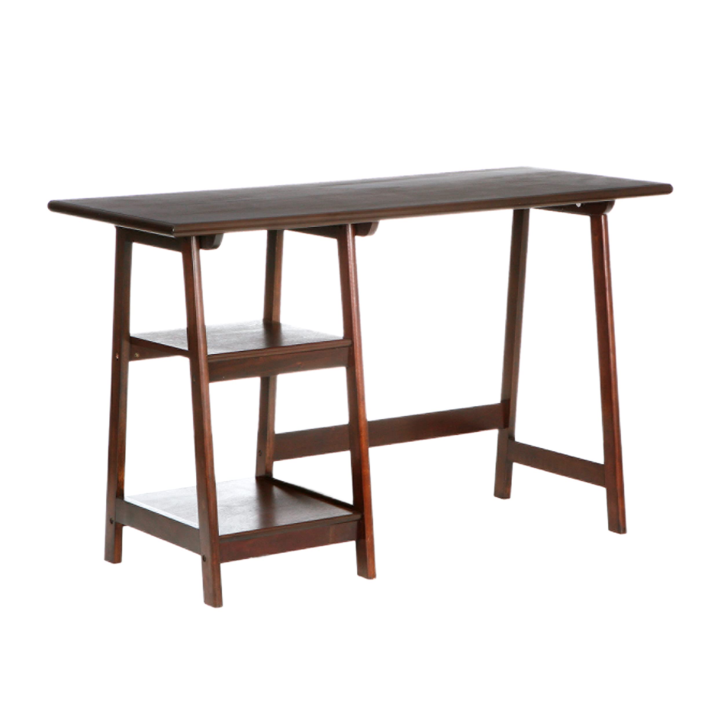 SEI Furniture Langston Spacious A Frame 2 Fixed Shelves Desk, Espresso
