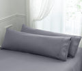 Aormenzy Microfiber Pillow Cases - Body Size Set Of 2-1800 Thread Count Ultra Soft Grey Pillowcases - Wrinkle Resistant Pillow C