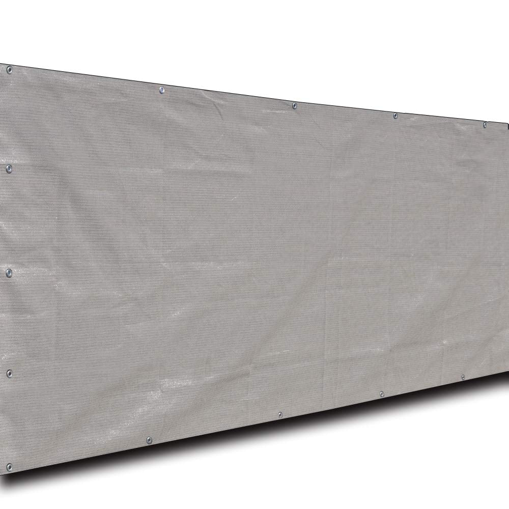 Alion Home Elegant Privacy Screen Windscreen Mesh For Backyard Deck, Patio, Balcony, Fence, Pool, Porch, Railing. (4' X 12', Smo