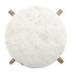 Santa Barbara Design Studio Table Sugar Round Marble Tray With Mango Wood Stand, 11-Inches, Natural