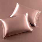 Siinvdabzx 3-Piece Set Satin King Fitted Sheet & 2 Pillowcase, Champagne Silky Soft Fitted Bottom Sheet, Wrinkle Free, Fade Resi