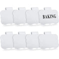 Zonon 8 Pieces Kitchen Clip Label Holders Removable Acrylic Bin Clips With 40 Pieces Pantry Labels Stickers For Storage Baskets