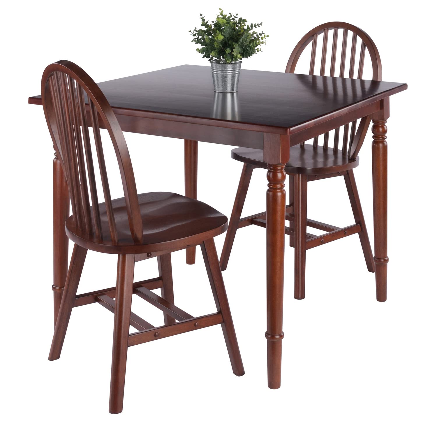 Mornay 3-Pc Dining Table with Windsor Chairs - Walnut