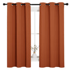 Nicetown Bedroom Halloween Curtains 63 Inches Long, Privacy And Thermal Insulated Blackout Drapes For Windows (Burnt Orange, 1 P