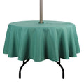 Youngseahome Outdoor Tablecloth Wrinkle-Free Stain Resistant Waterproof Polyester Fabric Table Cover With Zipper Umbrella Hole For Picnic/Party/Dinner/Patio Garden(60Inch Round,Zippered,Green)