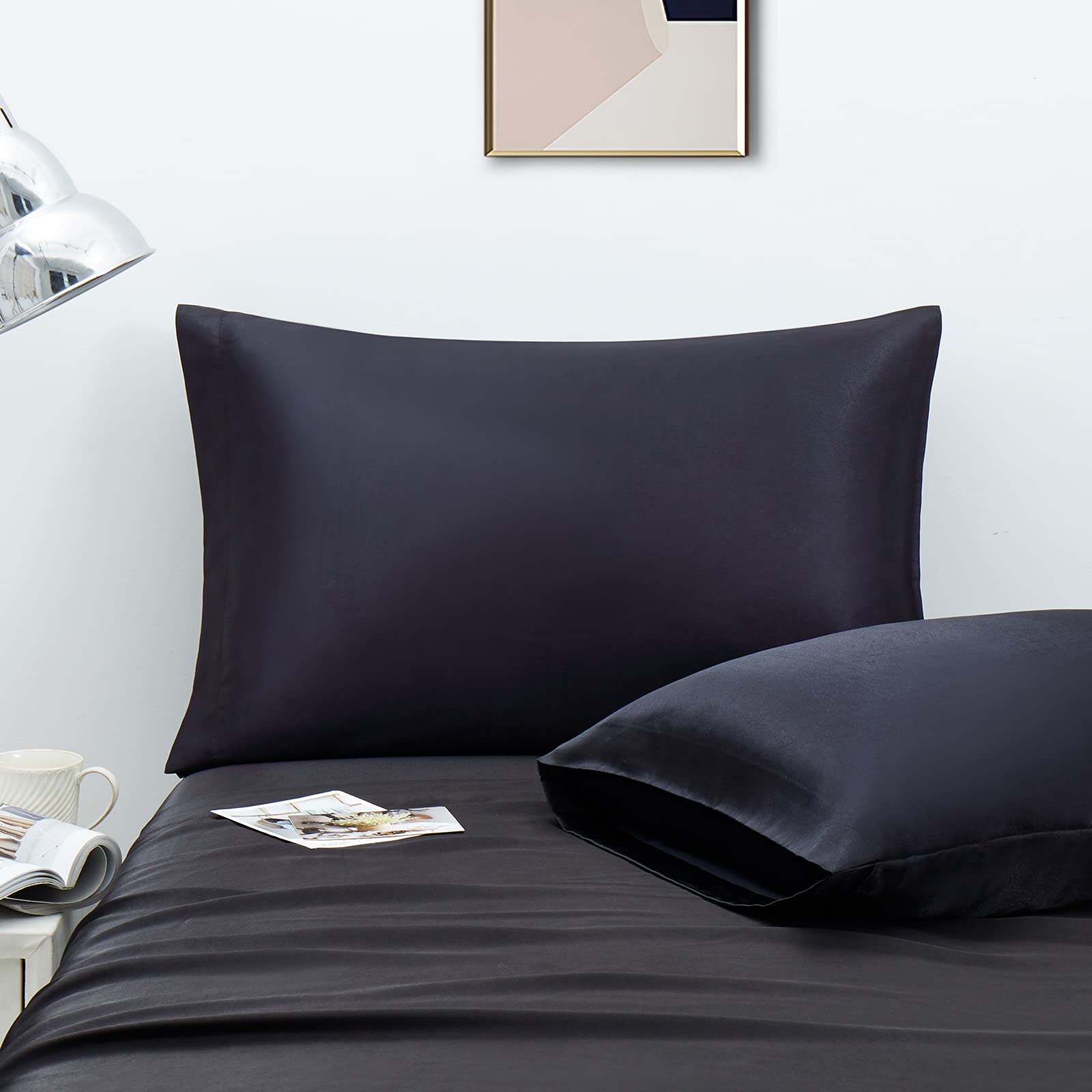 Ersmak Satin Pillowcase King Set Of 4, Ultra Soft & Silky Satin Pillow Cases For Hair And Skin, Wrinkle Fade Resistant Pillow Co
