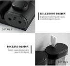2-Chamber Soap Dispensers Wall Mount,400Ml Bathroom Shower Dispenser,Press Manually Lotion Shower Soap Dispenser Use For Home,Ba