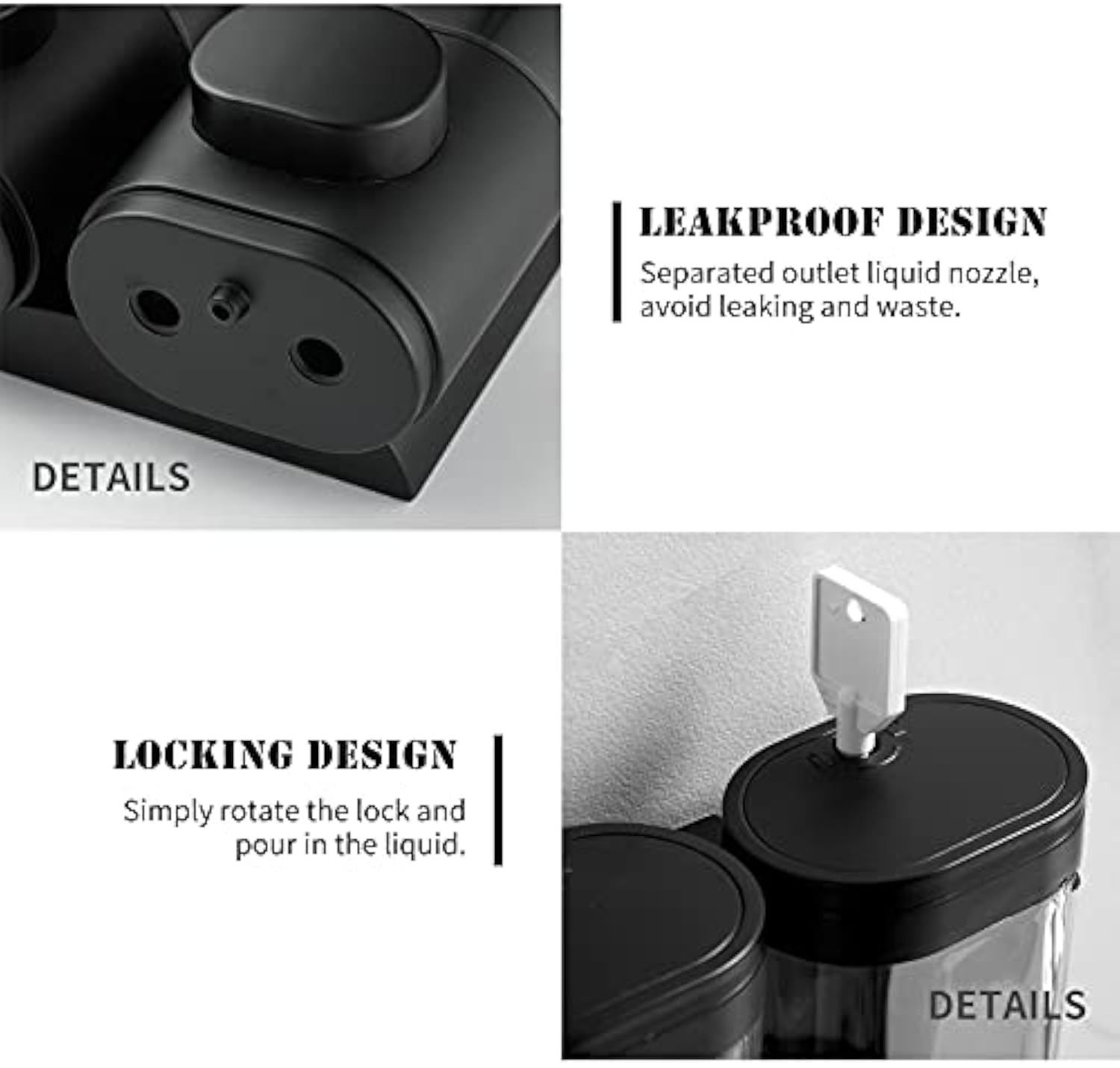 2-Chamber Soap Dispensers Wall Mount,400Ml Bathroom Shower Dispenser,Press Manually Lotion Shower Soap Dispenser Use For Home,Ba