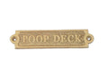 New Age Imports, Inc. Brass Poop Deck Sign 6 - Solid Brass Wall Plaque - Novelty Sign