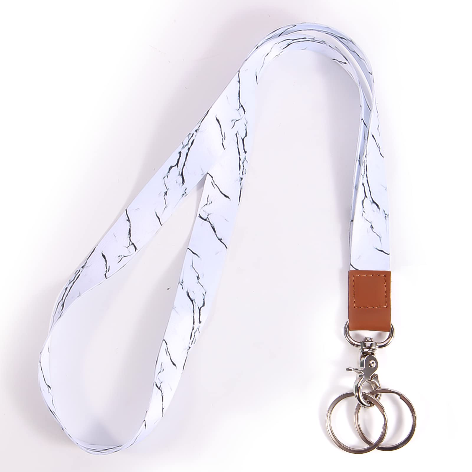 Xchin Lanyards For Keys, White Keychain Long Lanyard For Women Men, Cute Neck Lanyard For Id Badges Wallet