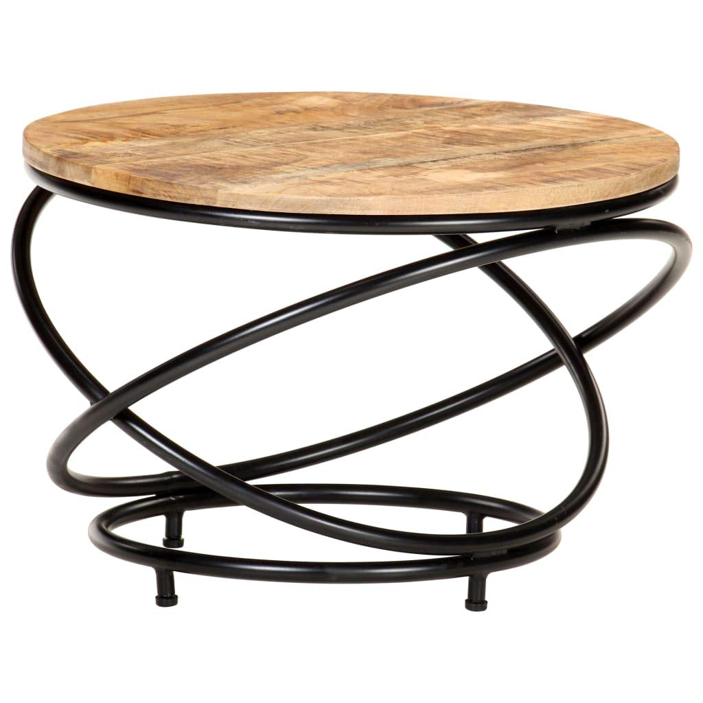 ELEMENT HARBOR Coffee Table Black 23.6&quot;x23.6&quot;x15.7&quot; Solid Rough Mango Wood