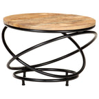 ELEMENT HARBOR Coffee Table Black 23.6"x23.6"x15.7" Solid Rough Mango Wood