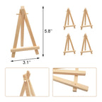 Juxiamal 4Pcs Mini Wood Display Easels, Small Table Top Easels, Artist Triangle Easels For Displaying Canvas Paintings, Weddings