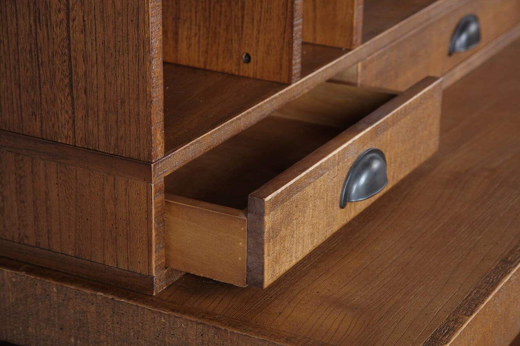 American Furniture Classics Rough Sawn Style Industrial Hutch For Desk, Hewn Pallet