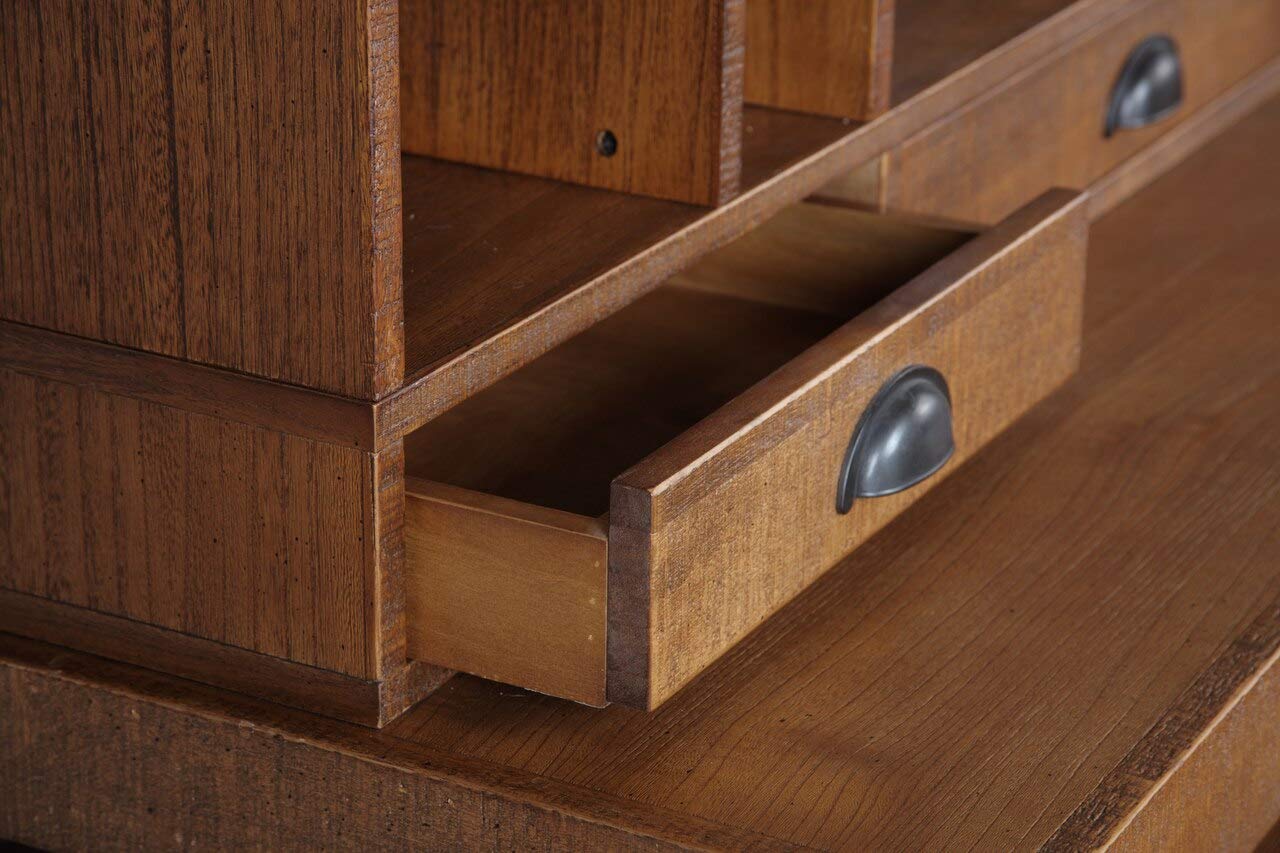 American Furniture Classics Rough Sawn Style Industrial Hutch For Desk, Hewn Pallet