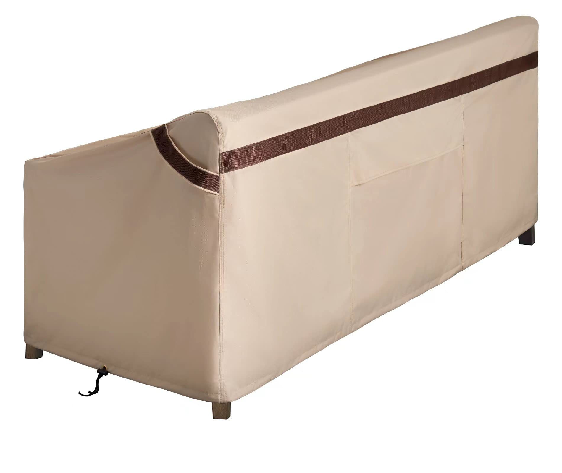 Patioasis Patio Loveseat Covers Outdoor Furniture Waterproof Garden Deep Sofa Cover 62Inch X 38Inch X 35Inch (L X W X H) Lawn 2-Seater Sofa Covers With Air Vent Beige & Brown