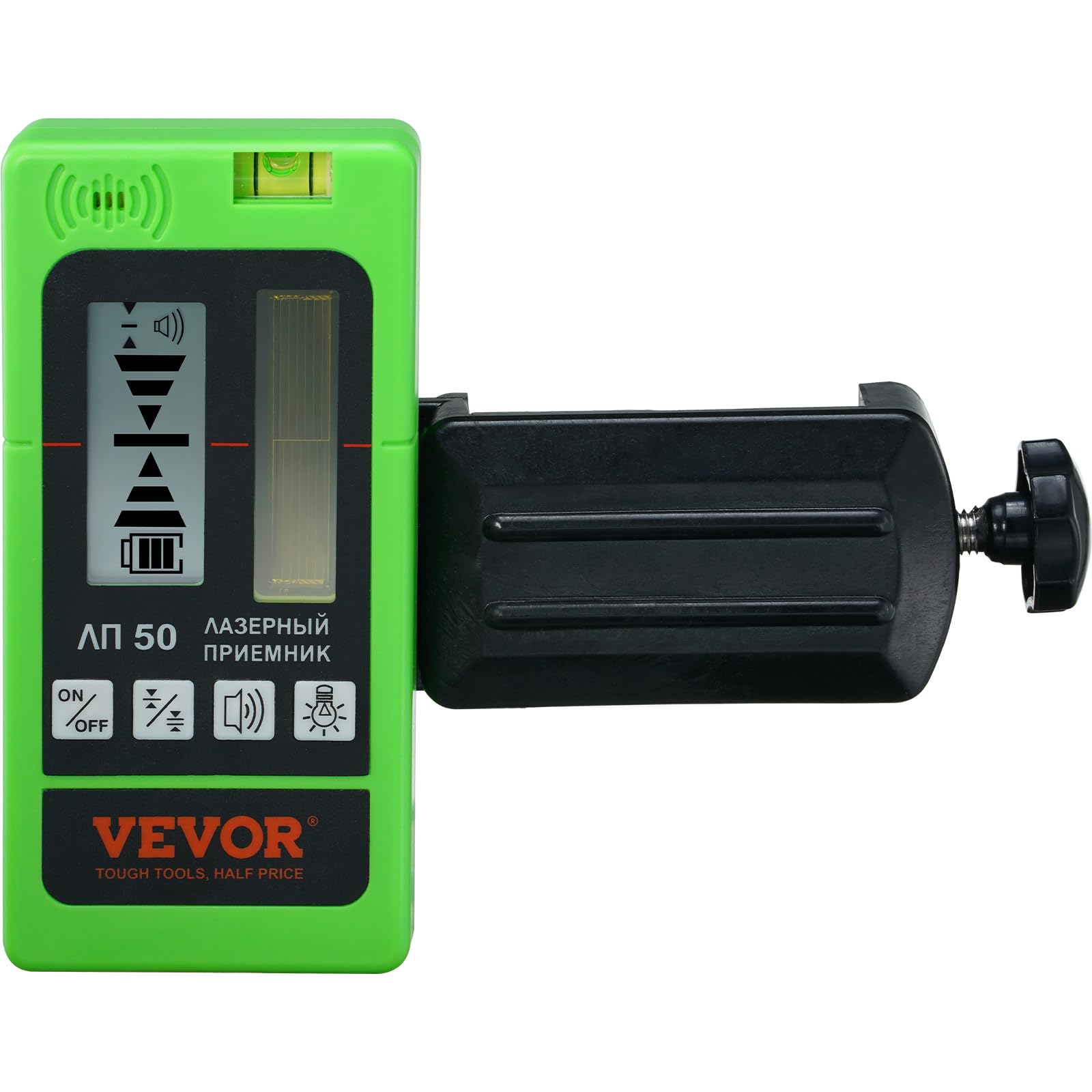 VEVOR Laser Receiver for Line Laser Level, 197 ft Working Range, Green Laser and Red Beam Detector for Pulsing Line Lasers, Adju
