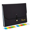 Uquelic 13Pockets Canvas Oxford Expanding File Folder - Waterproof A4 Business Expandable Document Organizer With Labels/Letter