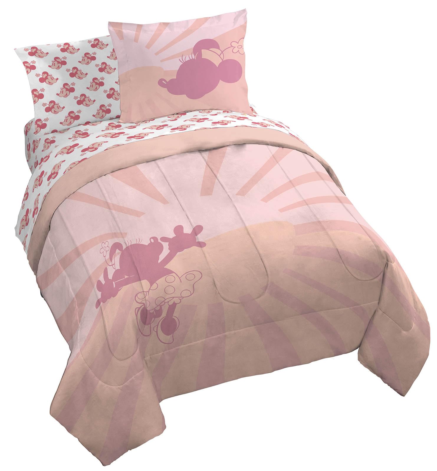 Jay Franco Disney Minnie Mouse Queen Size Comforter Set - 7 Piece Bedding Includes Sheet Set & Pillow Covers - Super Soft Cozy P