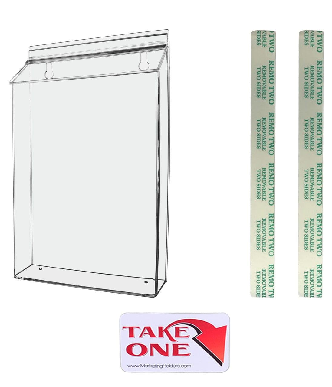 Marketing Holders Outdoor Brochure Holder Holds 8.5' X 11' Advertising Flyers Clear Acrylic Wall Mount Box With Lid Includes T