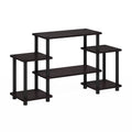 Furinno Turn-N-Tube No Tools Entertainment Center, Round, Square corner, Dark Walnut,11257DWN