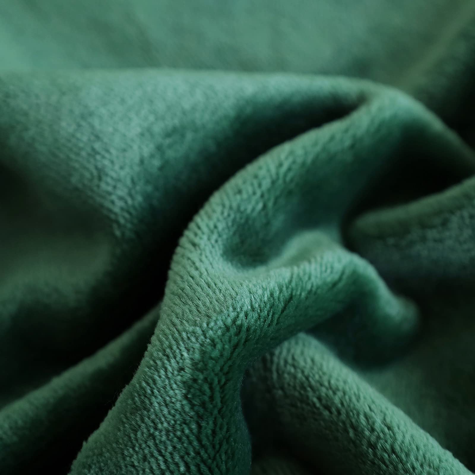 Sochow Flannel Fleece Blanket Queen Size, All Season Lightweight Super Soft Cozy Blanket For Bed Or Couch, Green 90Inch X90''