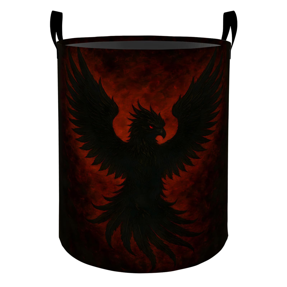 Dark Phoenix Laundry Basket Hamper for Boys Girls Kids Adults, Foldable Waterproof Oxford Clothes Storage Bin, Gothic Black Phoe