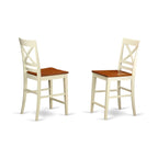 East West Furniture AVQU5-WHI-W 5 Piece Kitchen Table & Chairs Set Includes an Oval Dining Room Table with Butterfly Leaf and 4 Solid Wood Seat Chairs, 42x60 Inch, Buttermilk & Cherry