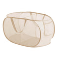 Enakshi Foldable Laundry Basket Mesh Dirty Clothes Hamper for Dorm Bedroom Underwear 2 Grids Beige|Home & Garden | Household Sup