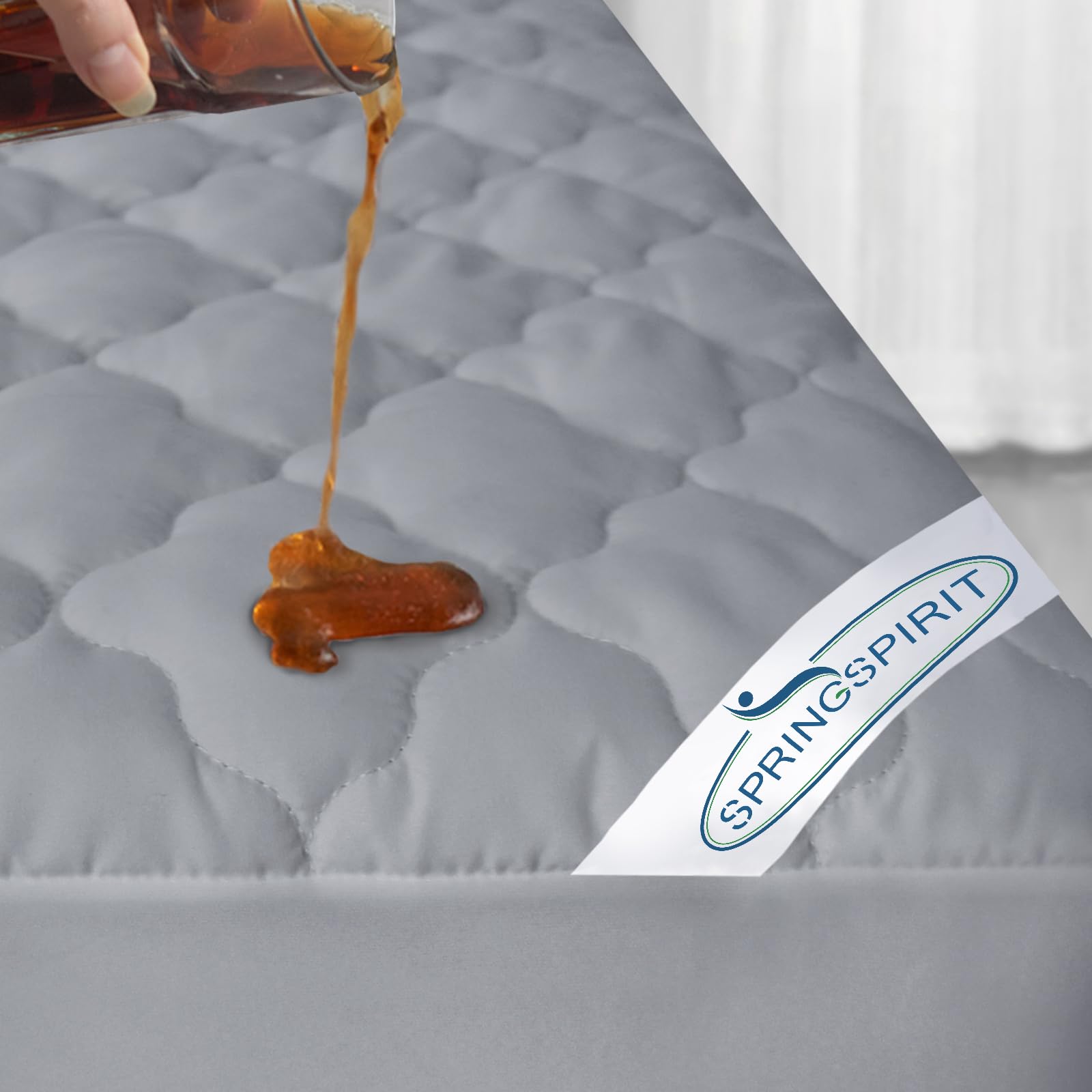 Waterproof Twin Mattress Pad Cover, Twin Mattress Protector Grey With Deep Pocket Fitted Up To 14 Inch, Soft & Breathable Kids T