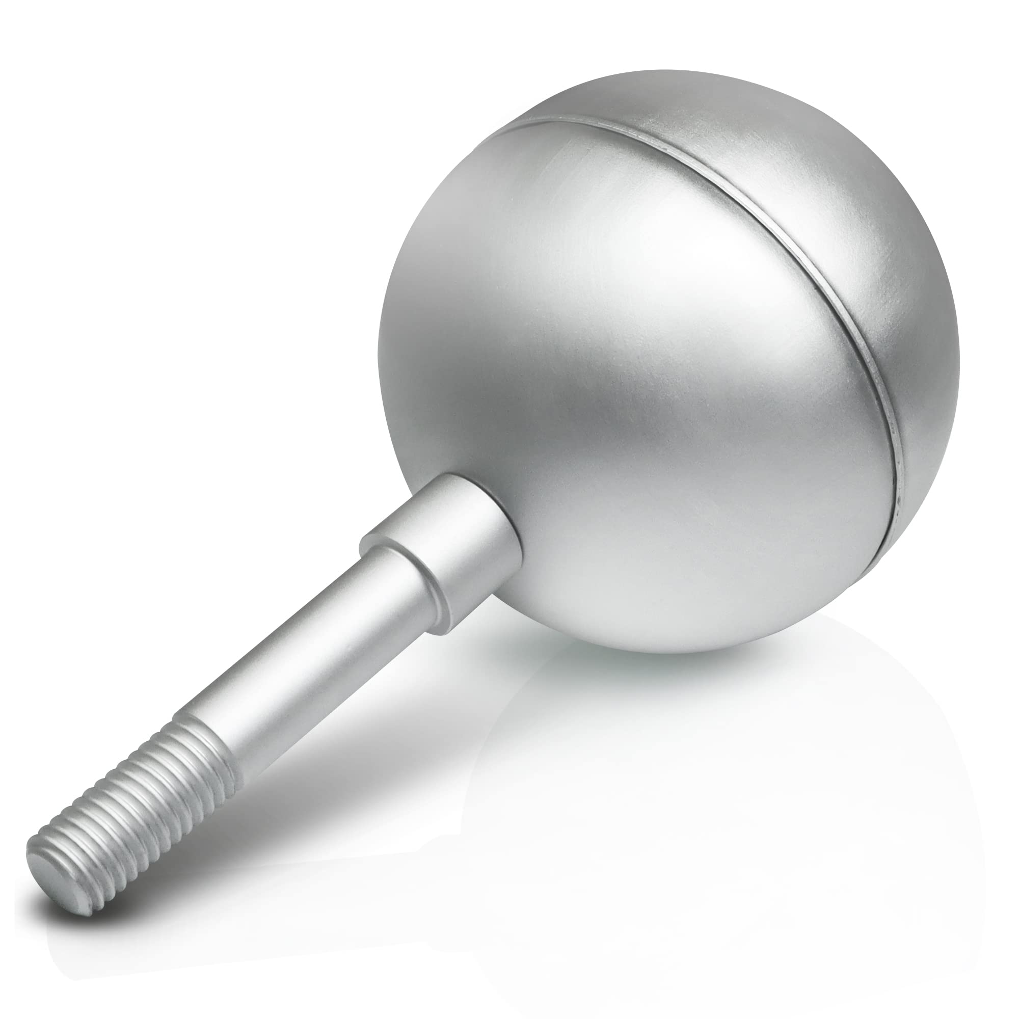 Anley Authentic 3' Flagpole Ball Topper Ornament - Silver Anodized Aluminum Finish - Weatherproof Top Replacement - Fit Standar