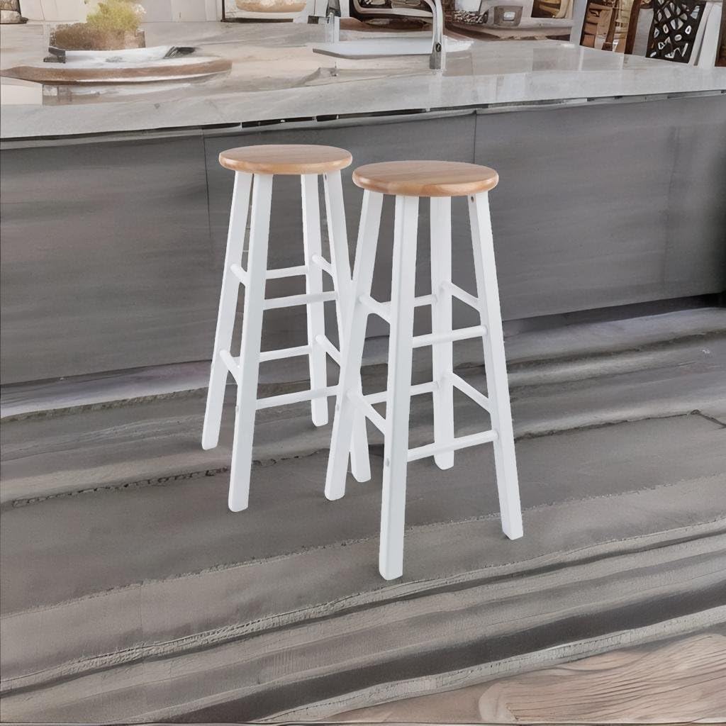 Ergode Wood Element Bar Stool Set - Elegant, Durable, Versatile Kitchen Seating