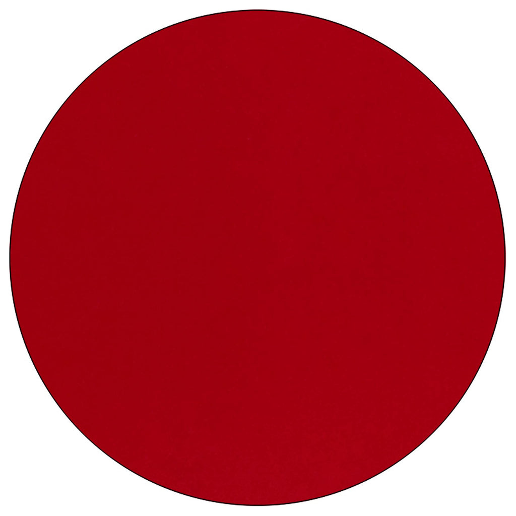 Flash Furniture Wren 60'' Round Red Thermal Laminate Activity Table - Height Adjustable Short Legs