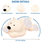 Ronivia Weighted Stuffed Animals, Weighted Bear Stuffed Animal Toy Cute White Bear Plush Pillow Weighted Plush Animals Toy, 11.8