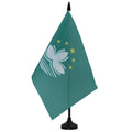 Macau Table Flag 5' X 8' - Macanese Desk Flag 21 X 14 Cm - Black Plastic Stick And Base - Az Flag