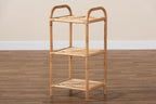 Baxton Studio Barras Modern Bohemian Brown Finished Rattan 3-Tier Display Shelf