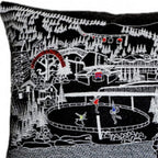 HomeRoots Grey 45' BlackVail Nighttime Skyline Lumbar Decorative Pillow