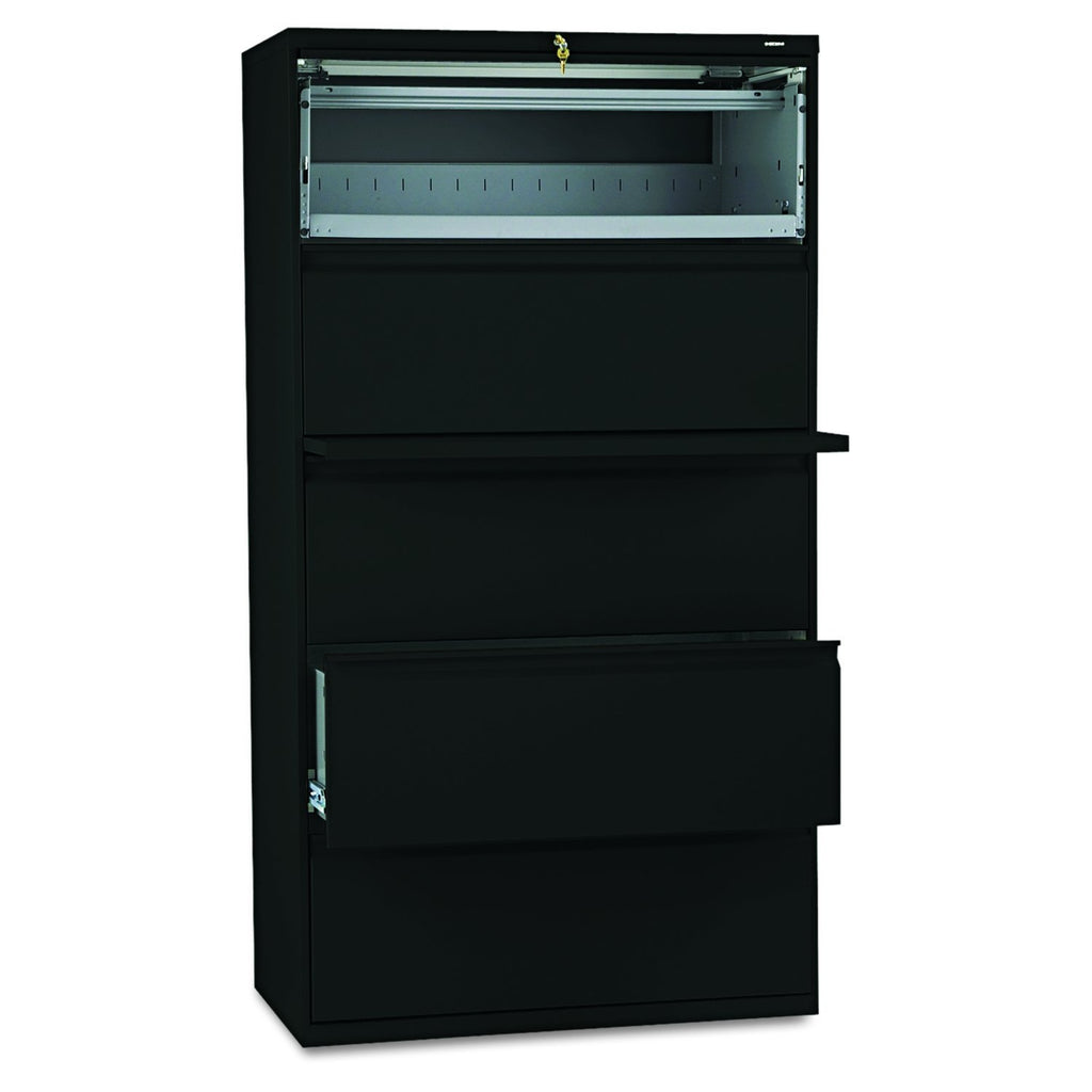 Hon 5-Drawer Lateral File W/Lock-5-Drawer Lateral File W/Lock, 36"X19-1/4"X67", Black